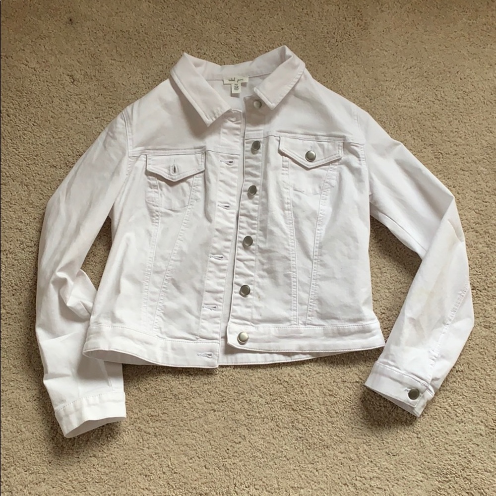 white jean jacket